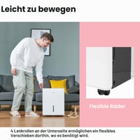 Odvlhčovač vzduchu Comfee MDDPE-50DEN7, 50 l/deň, 6 l nádrž, plocha 116 m², biely, tichý, funkcia sušenia, kolieska, 24-hodinový časovač 9