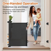 Poartă de siguranță retractabilă Comfen 150x86 cm pentru scări și câini, negru 3