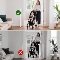 Poartă de siguranță retractabilă Comfen 150x86 cm, pentru scări și câini, Alb 5