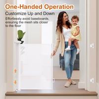 Poartă de siguranță retractabilă Comfen 150x86 cm, pentru scări și câini, Alb 3