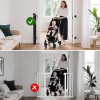 Poartă de siguranță retractabilă Comfen 150x86 cm pentru scări și câini, negru 6