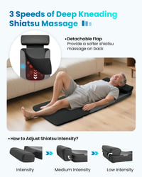 Saltea de masaj pentru întregul corp COMFIER CF-3407-EU cu încălzire, shiatsu și vibrații - negru - 156x45 cm 2