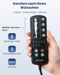 COMFIER masažna podloga s funkcijom grijanja, 10 vibracijskih motora i 4 grijaća jastučića, električna podloga za masažu cijelog tijela, za vrat, ramena i leđa 5