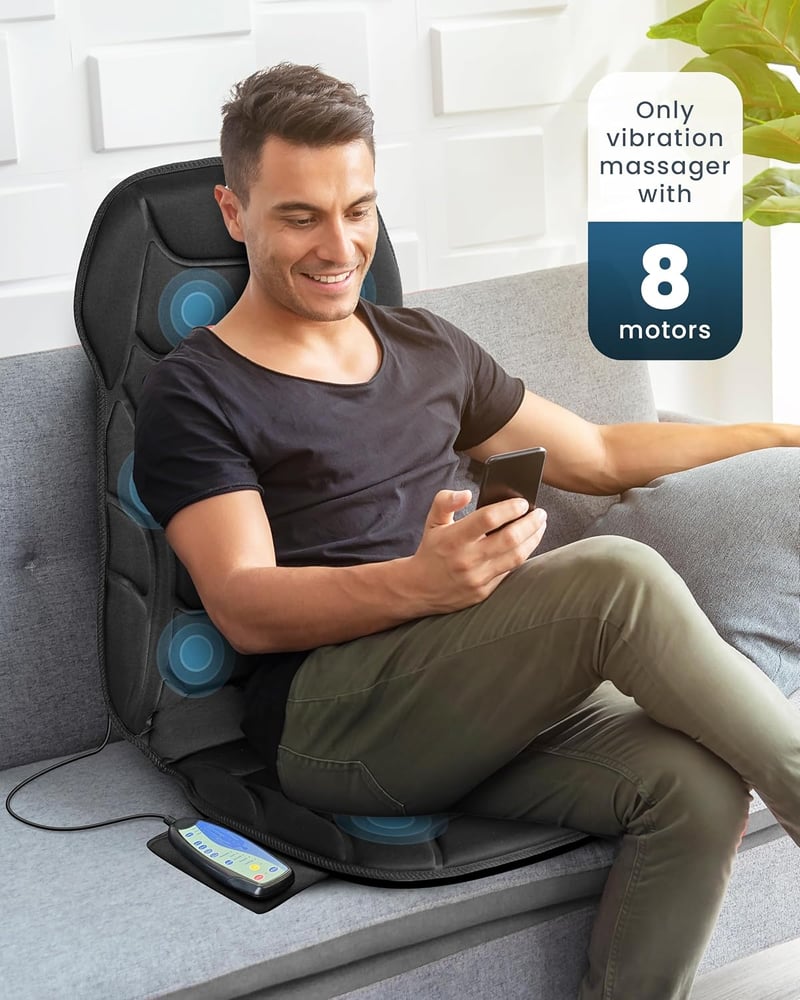 COMFIER Masszázs Ülésmatrac Hővel és Vibráció Funkcióval Hát és Nyak Masszázshoz