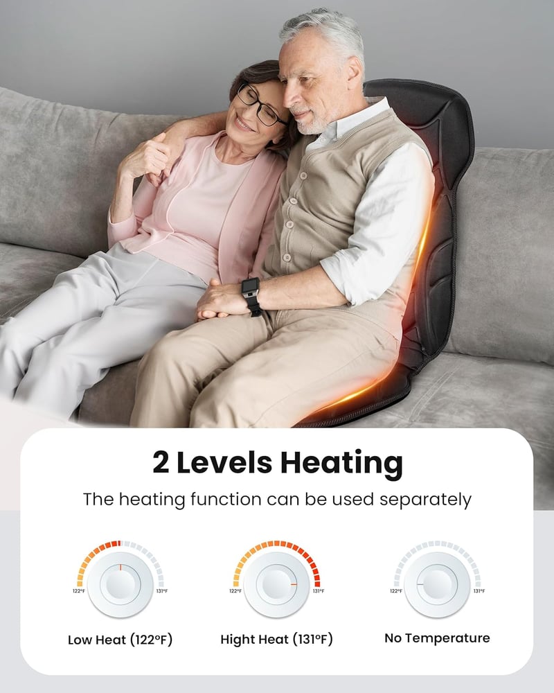 COMFIER Masszázs Ülésmatrac Hővel és Vibráció Funkcióval Hát és Nyak Masszázshoz