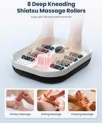 COMFIER Összecsukható Lábfürdő Masszírozóval - Fűtés, Buborék és Vibrációs Funkció, 8 Shiatsu Görgő, Időzítő, Pedikűr Habkő, 35-48°C 3