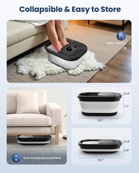 COMFIER Összecsukható Lábfürdő Masszírozóval - Fűtés, Buborék és Vibrációs Funkció, 8 Shiatsu Görgő, Időzítő, Pedikűr Habkő, 35-48°C 6