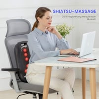 Comfier Shiatsu Hátsó Masszázspárna Hőkezeléssel, Hordozható Masszírozó Szék Irodai Relaxációhoz, Ajándék Nőknek és Férfiaknak 2