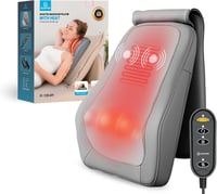 COMFIER Shiatsu Nyakmasszírozó Melegítő Funkcióval - 4D Gyúró Hátmasszírozó Izomfájdalom Enyhítésre, Nyak, Hát és Láb Masszázsra, Ajándék Fé 1