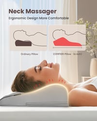 COMFIER Shiatsu Nyakmasszírozó Melegítő Funkcióval - 4D Gyúró Hátmasszírozó Izomfájdalom Enyhítésre, Nyak, Hát és Láb Masszázsra, Ajándék Fé 2