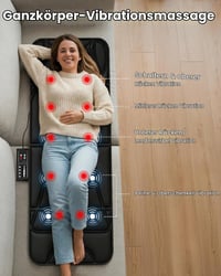 COMFIER Masažna podloga za cijelo tijelo s grijanjem, vibrirajući masažni jastuk s 10 motora, 5 načina masaže i funkcijom automatskog isključivanja, A 4