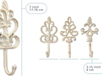 Comfify Antik Öntöttvas Fali Akasztók - Rusztikus Shabby Chic Stílus - Dekoratív Kabátakasztó Szett 3 Darabos Csavarokkal 3