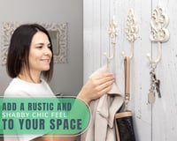 Comfify Antik Öntöttvas Fali Akasztók - Rusztikus Shabby Chic Stílus - Dekoratív Kabátakasztó Szett 3 Darabos Csavarokkal 4