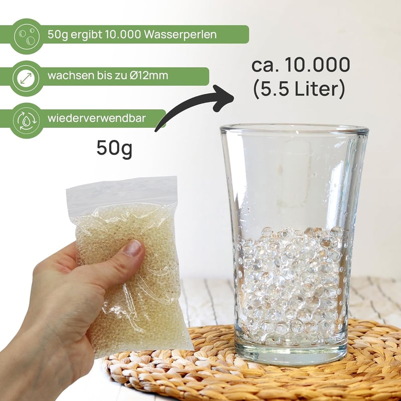 Bile de hidrogel transparente Comforder, 10000 buc, decor vegetal pentru vază, perle de apă