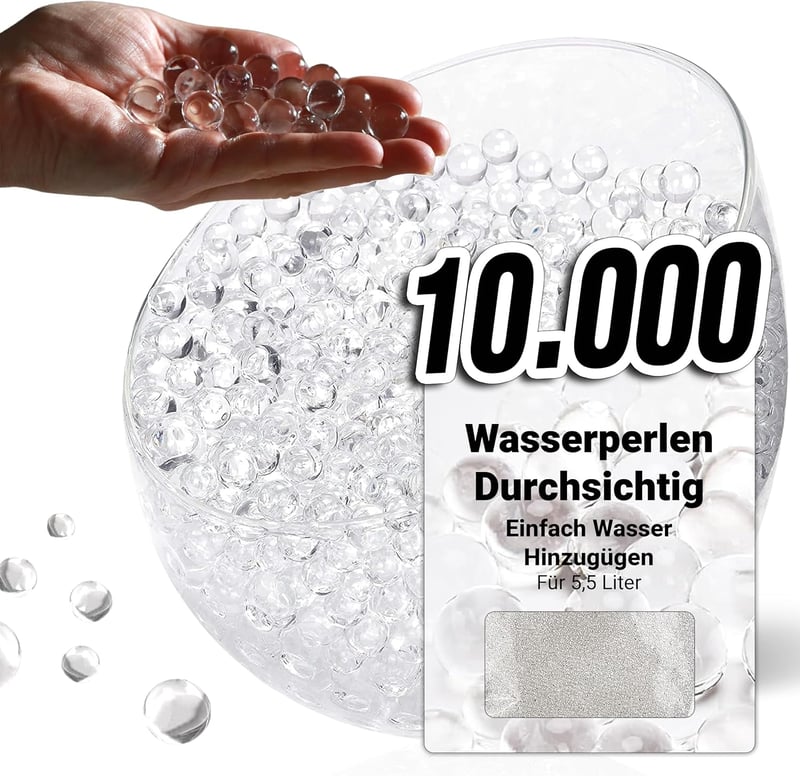 Bile de hidrogel transparente Comforder, 10000 buc, decor vegetal pentru vază, perle de apă