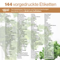 comforder Fűszercímke Öntapadós 336 db Fekete Jelölőfilccel - Fűszertartó Matricák Konyhai Üvegekhez 8