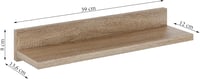 ComfortCove 39 cm-es Sonoma Fali Polc Szett, 3 db Lebegő Polc Hálóba, Fürdőszobába, Konyhába 3