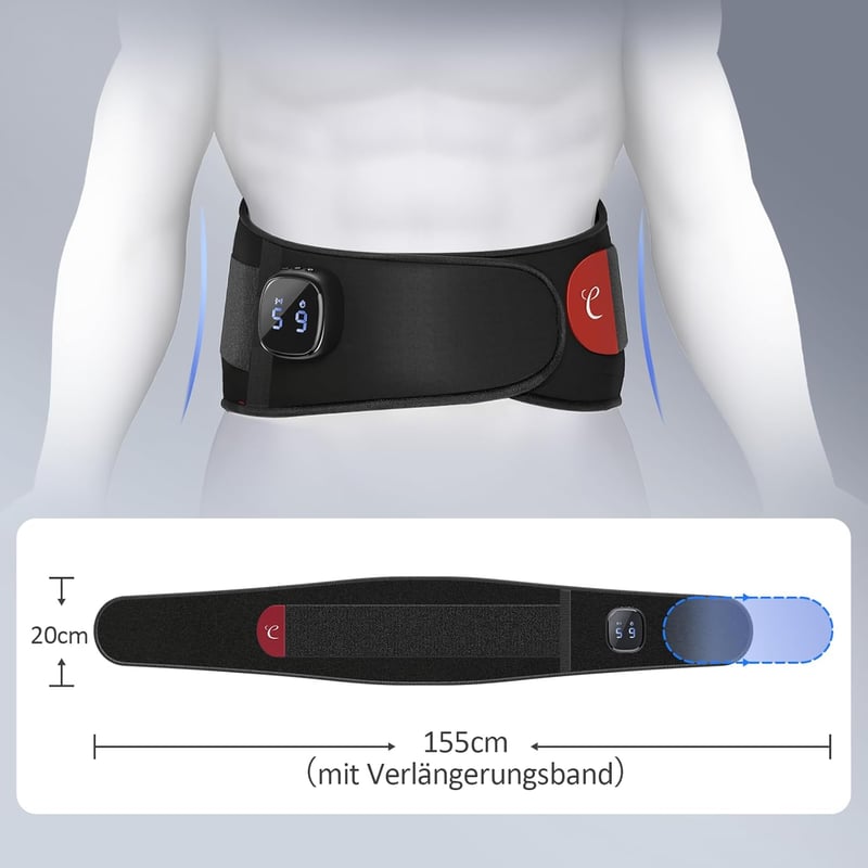 Comfytemp Hátmelegítő Masszázs Öv 9 Hőfokozat 5 Vibráció USB Töltés