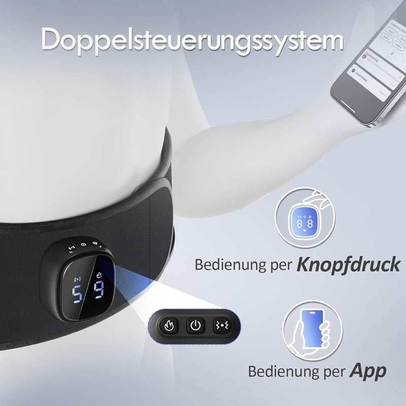 Comfytemp Hátmelegítő Masszázs Öv 9 Hőfokozat 5 Vibráció USB Töltés