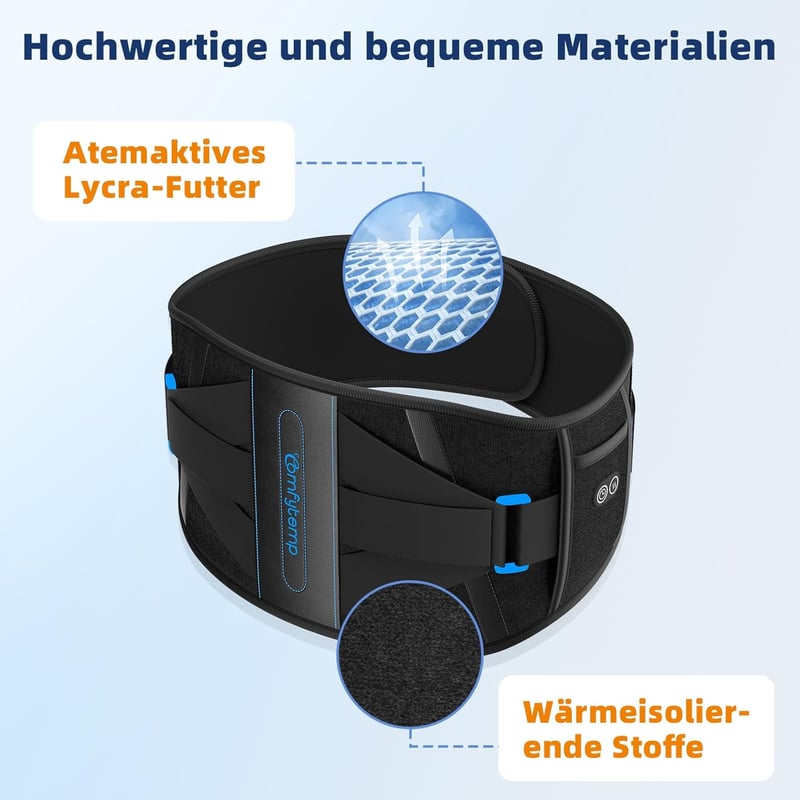 Comfytemp Hőmérséklet-szabályozható Hátmelegítő Öv 25 Wh Akkumulátorral USB Töltéssel