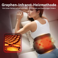 Comfytemp Infravörös Hátmasszázs Öv Akkumulátorral, 10 Hőfok 5 Vibrációs Mód App Vezérléssel 27x155cm Vezeték Nélküli Melegítő Öv 2