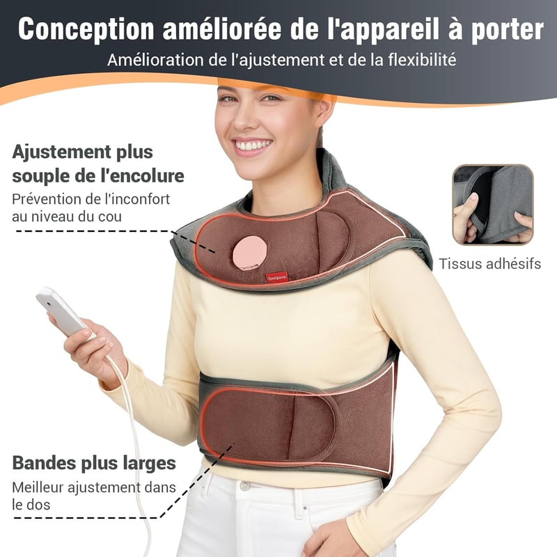 Comfytemp Infravörös Súlyozott Fűtőpárna Nyakra és Vállra, 1,1 kg, 6 Hőfokozat, 1-3 Órás Időzítő, 57x50 cm, Mosható Elektromos Melegítő