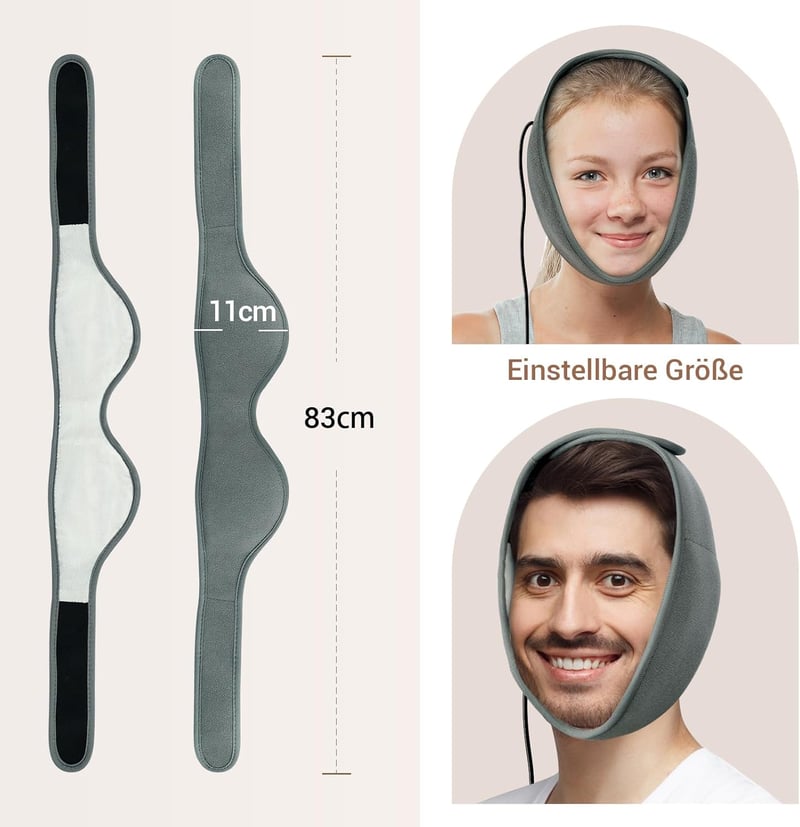 Comfytemp USB Állkapocs és Arc Melegítő Párna - 83x11 cm Puha Fűtőpárna TMJ Fájdalomra és Fogászati Beavatkozás Utáni Regenerálódásra, 3 Hőf
