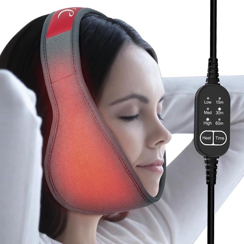 Comfytemp USB Állkapocs és Arc Melegítő Párna - 83x11 cm Puha Fűtőpárna TMJ Fájdalomra és Fogászati Beavatkozás Utáni Regenerálódásra, 3 Hőf
