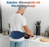 Comfytemp Vezeték Nélküli Derékmelegítő Öv Vibrációs Masszázzsal, 25 Wh Akkumulátor, 18x147 cm, Automata Kikapcsolás, Kék 2