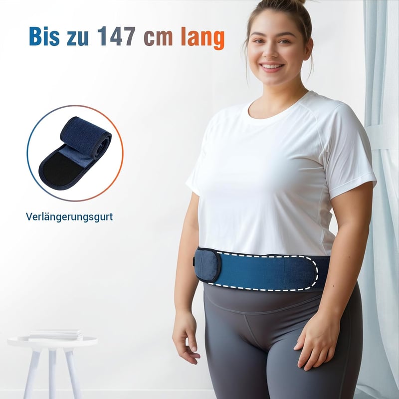 Comfytemp Vezeték Nélküli Derékmelegítő Öv Vibrációs Masszázzsal, 25 Wh Akkumulátor, 18x147 cm, Automata Kikapcsolás, Kék