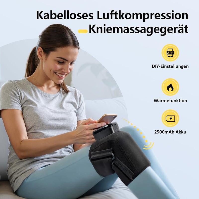 Comfytemp Vezeték nélküli térdfájdalom enyhítő masszírozó 3D légnyomásos fűtéssel