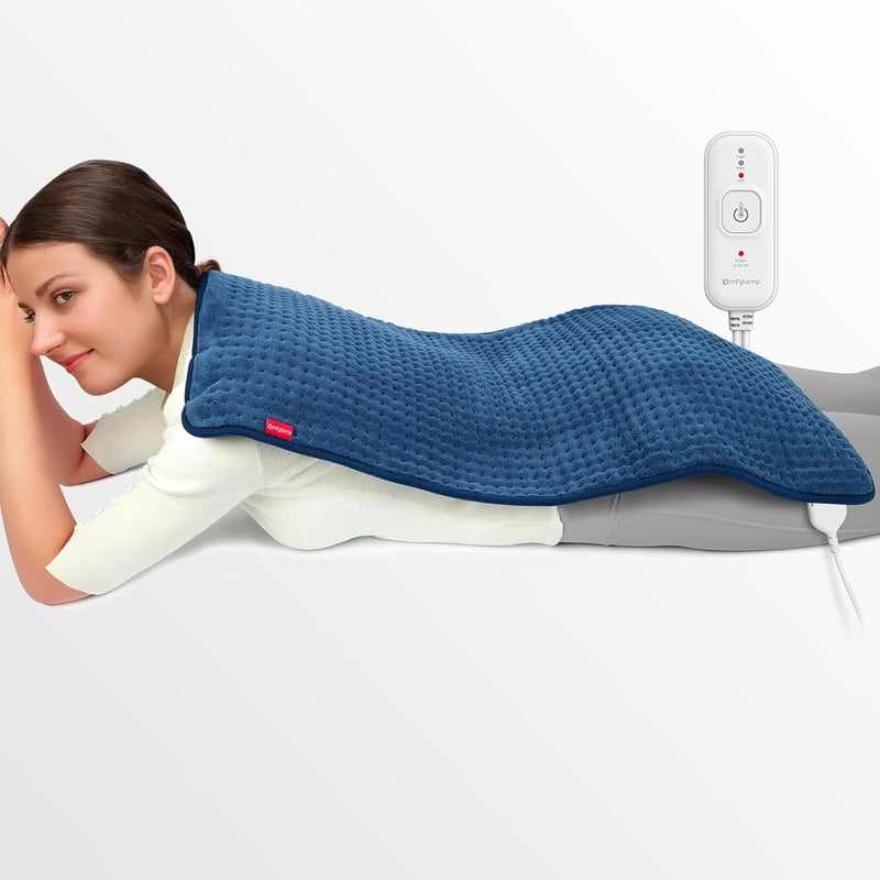 Comfytemp XXL Elektromos Melegítőpárna 83x43 cm - Puha Fűtőpárna Automatikus Kikapcsolással, Túlmelegedés Elleni Védelemmel Hátra, Vállra, D