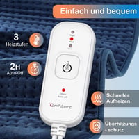 Comfytemp XXL Elektromos Melegítőpárna 83x43 cm - Puha Fűtőpárna Automatikus Kikapcsolással, Túlmelegedés Elleni Védelemmel Hátra, Vállra, D 4