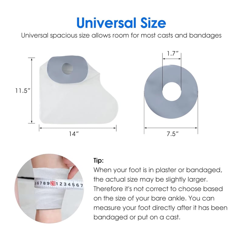 COMFYTHERA Vízálló Gipsz Védőhuzat Zuhanyozáshoz Lábra Sérülésre Újrahasználható