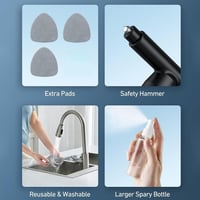 Comioke Autó Szélvédő Tisztító Forgó Fejjel, Mikroszálas Betétekkel és Spray Palackkal 4