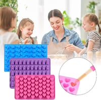 Comioke Gumimaci Forma Szett 3 Darabos - Szilikon Cukorkakészítő Forma BPA Mentes, Újrahasználható Sütőforma 2 Cseppentővel 8