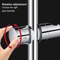 Comioke Zuhanyrózsatartó Állítható 360° Forgatható Ezüst ABS Műanyag Rúdra Szerelhető Zuhanyfej Tartó 4