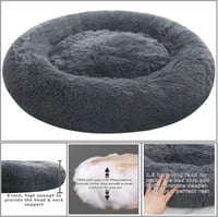 Comlax XXL kerek kutyaágy 100 cm sötétszürke mosható huzattal 4