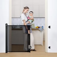 COMOMY behúzható biztonsági kapu lépcsőhöz és folyosóhoz, 300x86 cm - fekete 1