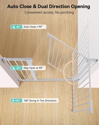 COMOMY Biztonsági Kapu 75-110cm, Lépcsőgitter Fúrás Nélkül, Baba és Háziállat Védelem 4