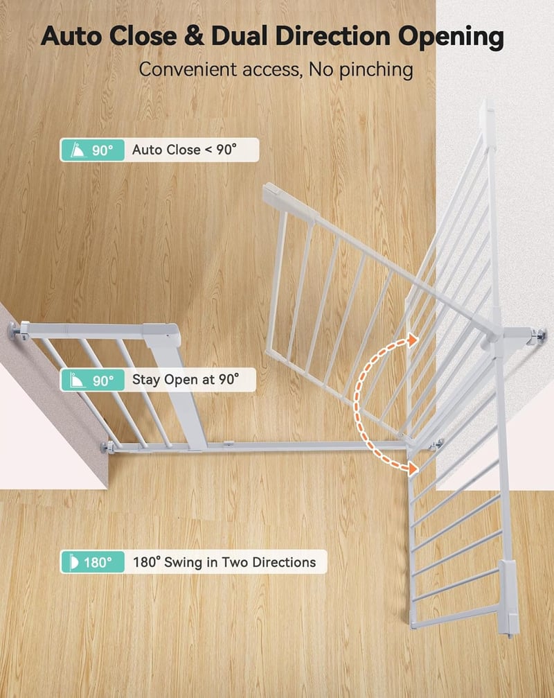 COMOMY Biztonsági Kapu 75-110cm, Lépcsőgitter Fúrás Nélkül, Baba és Háziállat Védelem