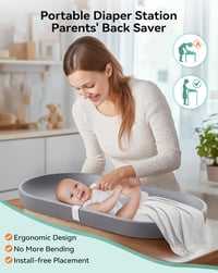 COMOMY Puha PU Pelenkázó Alátét, Vízálló, Mosható, Biztonsági Övvel 6