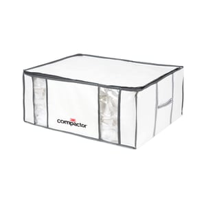 Vákuové úložné vrece Compactor Life Style, veľkosť XXL, bielo-sivé, s veľkou kapacitou na uskladnenie oblečenia a posteľnej bielizne