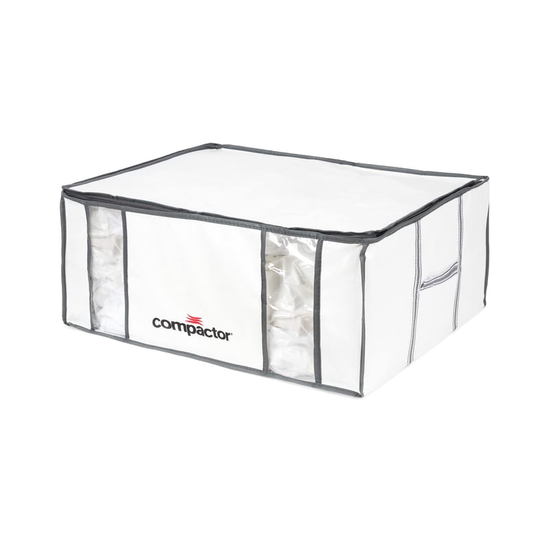 Vákuové úložné vrece Compactor Life Style, veľkosť XXL, bielo-sivé, s veľkou kapacitou na uskladnenie oblečenia a posteľnej bielizne