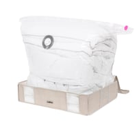 Compactor Vákuumzsák L-es méret extra lapos - Ágy alatti tárolás ruhákhoz, párnákhoz, takarókhoz - Porszívóval kompatibilis, újrahasználható, légmentes 1