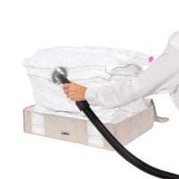 Compactor Vákuumzsák L-es méret extra lapos - Ágy alatti tárolás ruhákhoz, párnákhoz, takarókhoz - Porszívóval kompatibilis, újrahasználható, légmentes 2