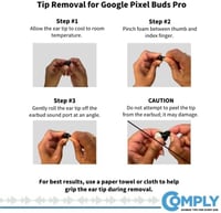 Comply 3 páras memóriahabos fülhegyezet Google Pixel Buds Pro-hoz, fekete, közepes méret - Medium 7