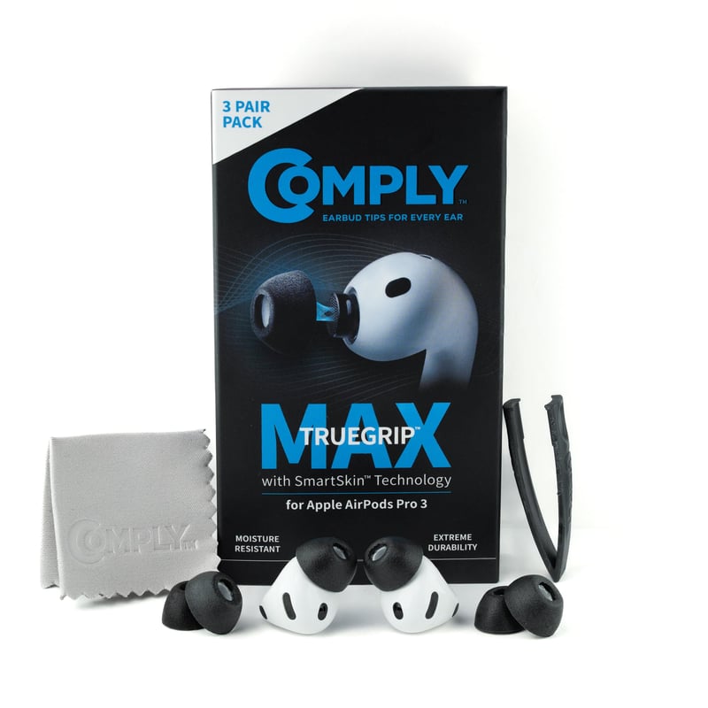 Dopuri din spumă cu memorie Comply TrueGrip MAX pentru Apple AirPods Pro (generatia a 3-a) - negru, S/M/L, 3 perechi