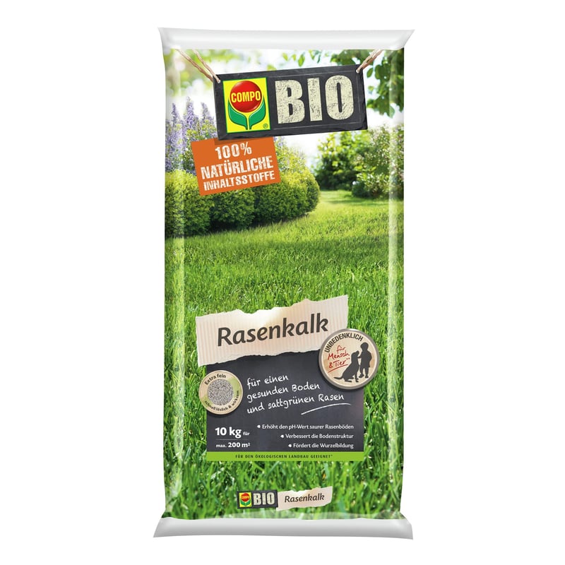 Organické vápnenie trávnika COMPO BIO, jemný granulát, do 200 m² - 10 kg