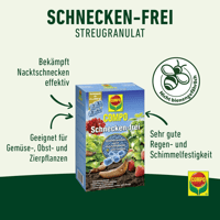 Compo Schnecken-frei Granule împotriva melcilor 4 x 225 g, pachet pentru grădină, protecție eficientă împotriva melcilor 2